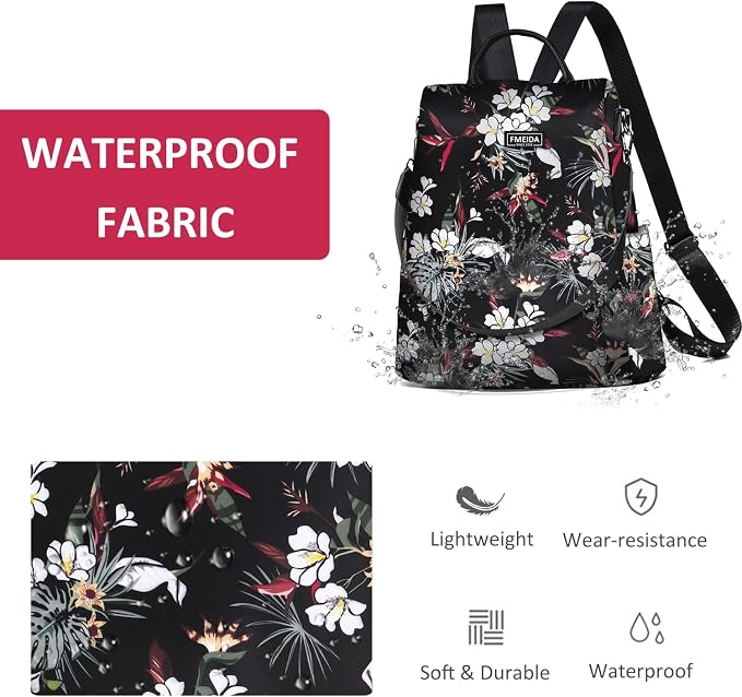 Work Backpack for Women Anti Theft Crossbody Bag Waterproof Travel Backpack Lightweight Daypack Fashion Convertible Backpacks Bookbag for College Supplies Mochilas de mujer | Hidden Back Zipper Opening, Compact Travel Size,Summer Purse, Daypack for Col... - Image 5