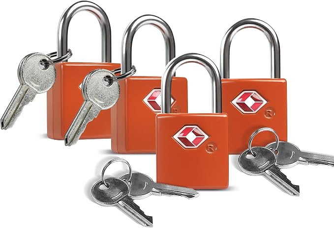 Luggage Locks TSA Approved 4 Pack, Small Lock with Key for Suitcase, Backpack, Bag Zipper, Travel Case, TSA Approved Small Padlock for Luggage, Travel Accessories, Mini Locker, Tool Box by SpecializeinCombinationLock