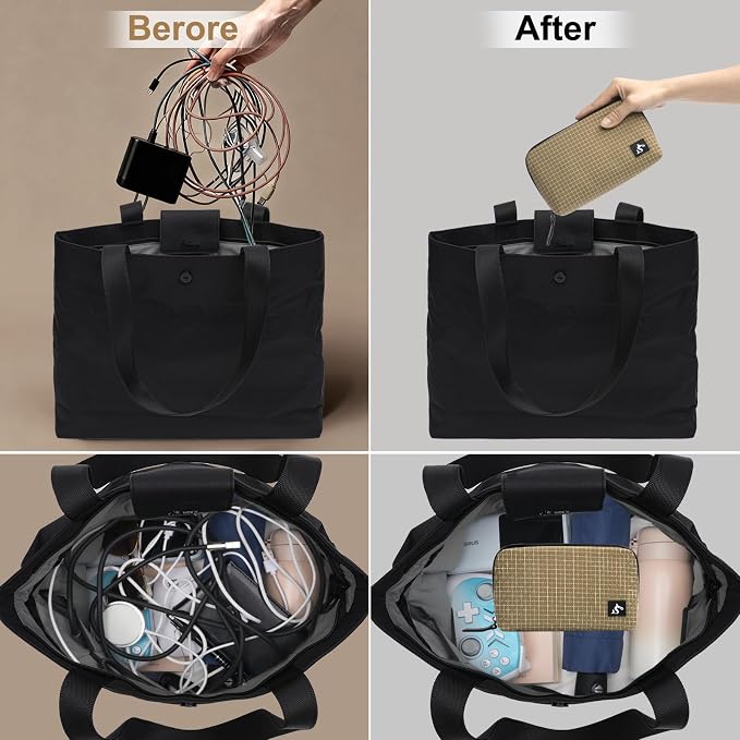 simtoper Small Electronics Organizer Travel Case – Slim Travel Cable Pouch for Small Tech Accessories, Cords, Chargers, Earbuds – Lightweight Mini Tech Bag for Backpack, Business, Travel - Image 6