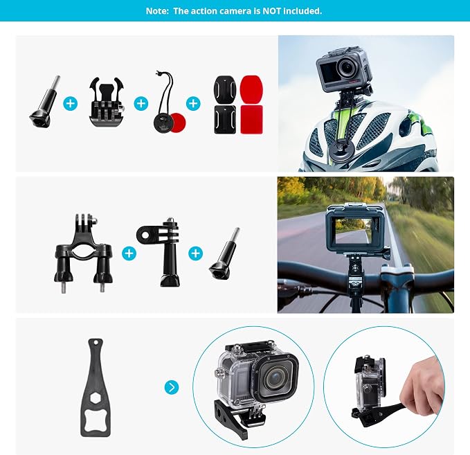 AKASO 60 in 1 Action Camera Accessories Kit | Compatible with AKASO EK7000/EK7000 Pro/Brave 4/Brave 7 LE/Brave 7/Brave 8/V50X/GoPro Hero 13 12 11 10/DJI Omso Action - Image 5