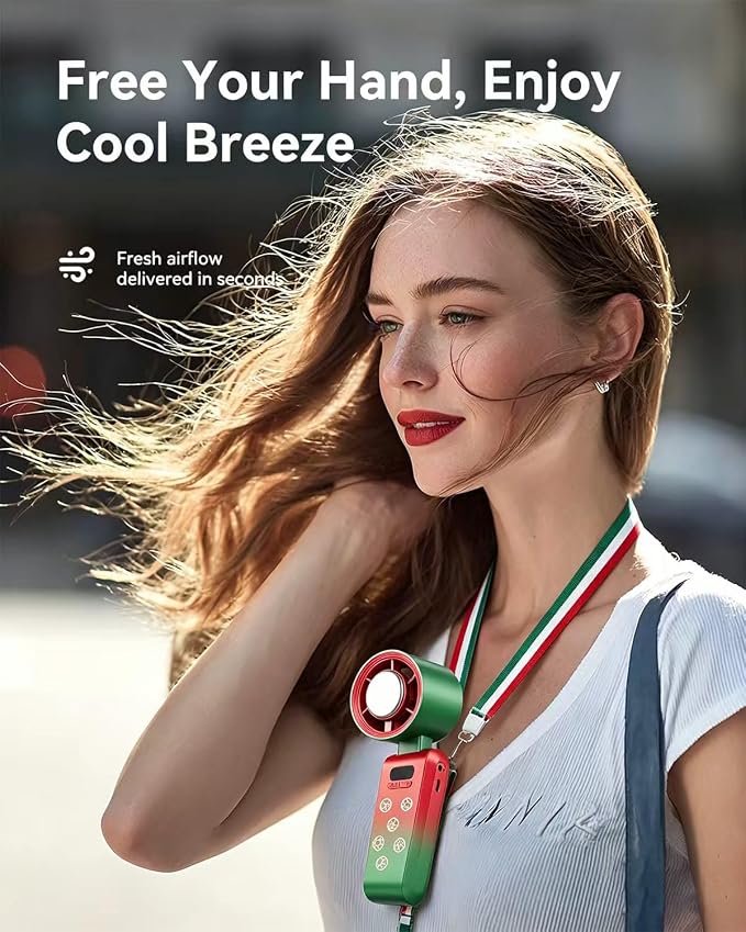 Handheld Portable Turbo Fan with Ice Cooler, Speed (1-199) 5500mAh Rechargeable Personal Fan,[20H Cooling Time] [20000 RPM] Pocket Fans for Travel/Outdoor/Office, Soccer - Image 6
