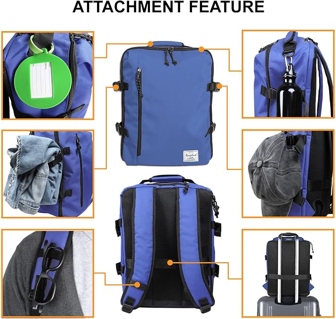 Lightweight Travel Backpack Personal Item Size for Men Women Carry-On Daypack 15.6-inch Laptop, Commute Gym Sport, Blueberry - Image 4