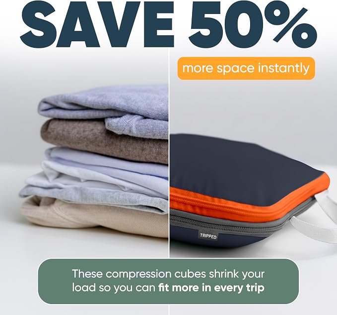TRIPPED Travel Gear Large Compression Packing Cubes 7-Piece Set for Travel - Image 7