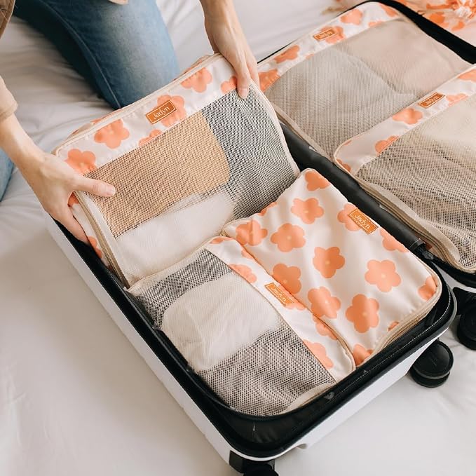 Packing Cubes for Travel, 6-Piece Large Packing Cube Organizer Set for Suitcase, Duffel Bag, Luggage, Multiple Sizes Travel Essentials (Daisy) - Image 5