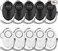 Personal Alarm for Women, 10Pcs 140dB Self Defense Keychain LED Light | Personal Safety Alarm with LED Light Panic Button for Women Kids and Elders (Black & White) by Taiker