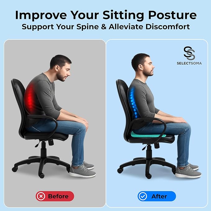 Gel Seat Cushion for Long Sitting, Pressure Relief for Sciatica, Tailbone, Coccyx & Back Pain, Office Chair, Wheelchair, Car & Truck – Standard Size Mint Green Gel - Image 9