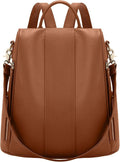 Leather Backpack Purses, Anti-theft Genuine Leather Backpack Bags for Women, Large Capcacity Fashion Convertible Shouler Bags for School Travel Daily by UEIRY