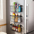 Kitchen Cabinet Door Storage Box, Self Adhesive Wall Mounted,Wardrobe/Bathroom/Refrigerator Small Items Organizer,Oil bottle/Seasoning storage (3 Piece) by Unknown