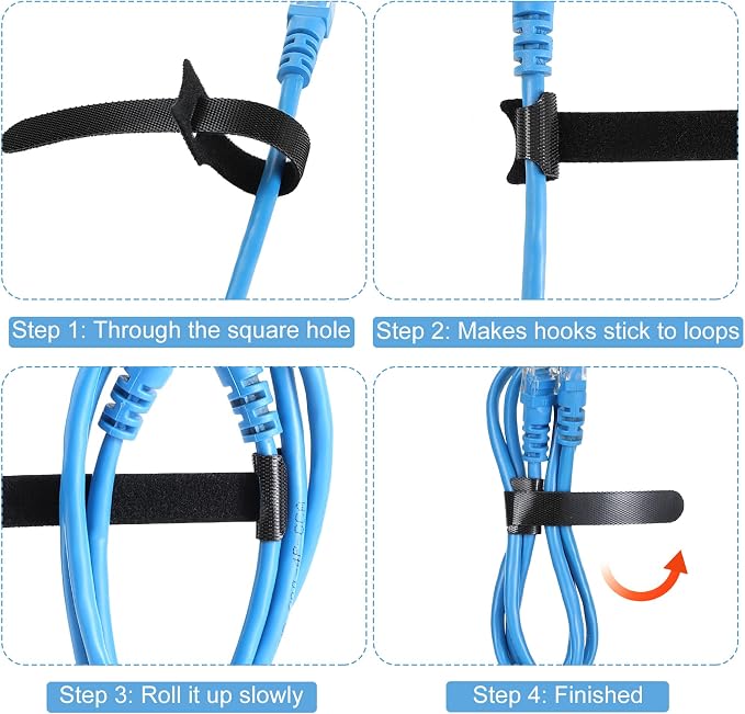 MVYC 120PCS 6 Inch Reusable Cable Ties Wire Ties Cord Organizer Cable Organizer Adjustable Management Black - Image 5