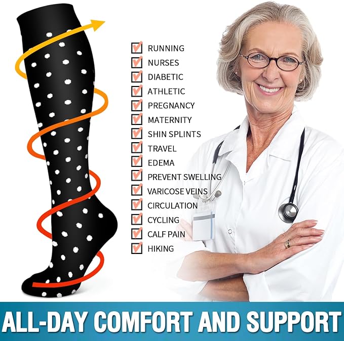 4 Pairs Compression Socks for Women and Men-Circulation Best Support Socks for Running,Athletic,Cycling - Image 6