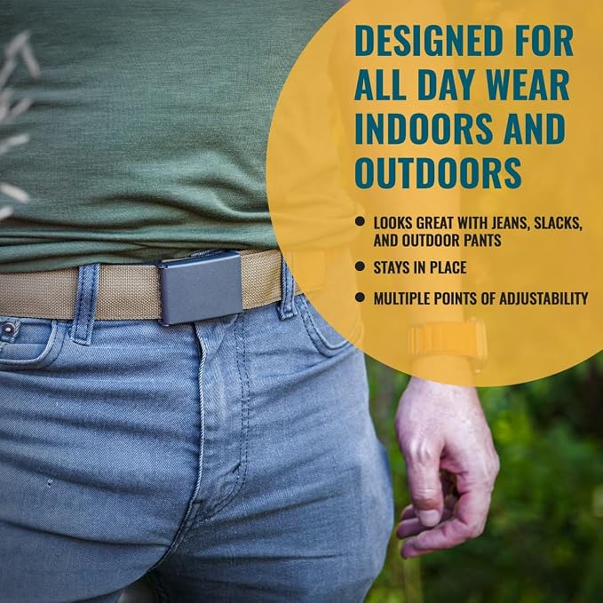 Gear Cache Belt™ Hidden-Pocket EDC Travel Belt | Full-length hidden pocket fits cash, tools or a 23-piece kit; MIL-SPEC nylon belt has a stainless buckle and bottle opener. - Image 3