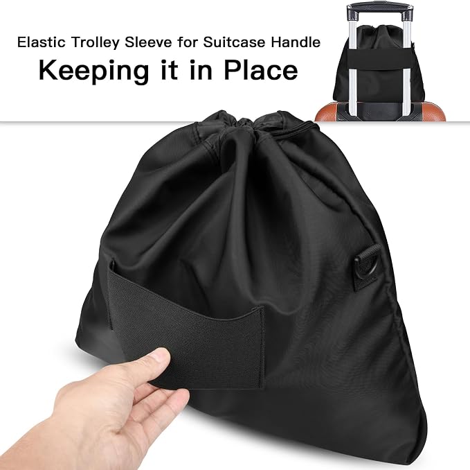 Homakover Travel Neck Pillow Bag for Memory Foam Travel Pillow,Luggage Travel Pillow Drawstring Bag Carrying Case with Trolley Sleeve&Adjustable Strap,Easily Attaches to Luggage,Backpacks - Image 4