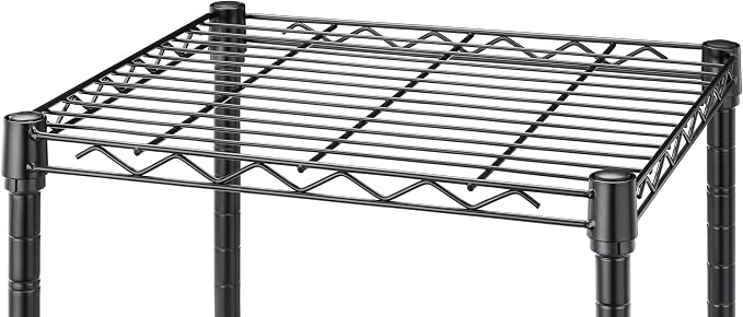 Whitmor 2 Tier Metal Storage Shelves, Heavy Duty Shelf with Basket, 350 lbs Capacity per Shelf, 700 lbs Total, Home Organizer for Kitchen, Garage, Bathroom, 15" L x 14" W x 15" H, Black - Image 4