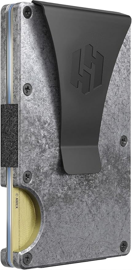 Wallet for Men - Slim RFID Blocking Metal Wallet with Money Clip, Minimalist Front Pocket Credit Card Holder, Small Mens Wallet by HAYVENHURST