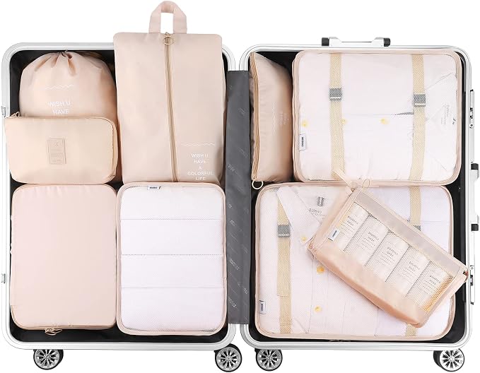 Mossio 9 Set Packing Cubes with Shoe Bag & Electronics Bag - Luggage Organizers Suitcase Travel Accessories - Image 2