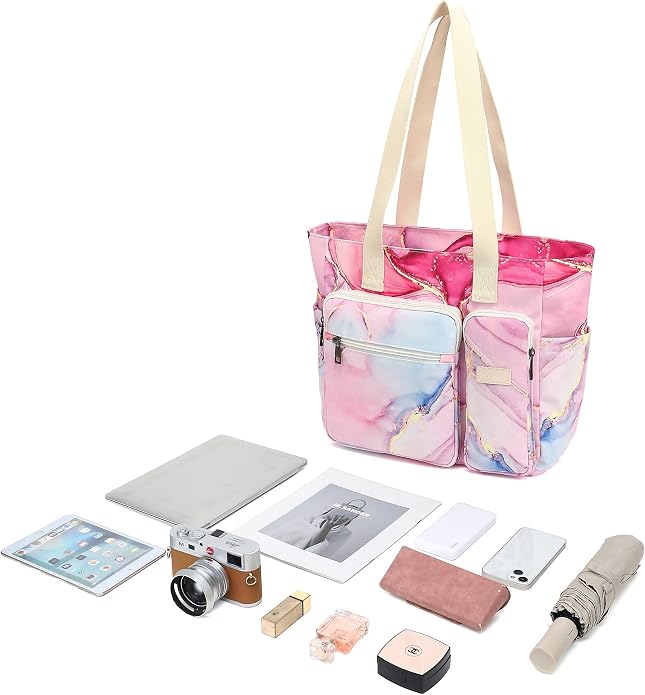 Women Tote Bag With Muti-Pockets,Lightweight Shoulder Bag,Large Capacity Handbag for Travel, Work, Gym - Image 2