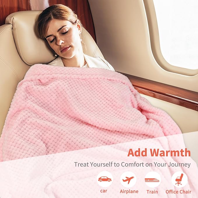 Tirrinia Travel Blanket Compact with Bag, Soft Lightweight Wearable Blanket with Foot Pockets, Airplane Travel Essential Gift - Image 2