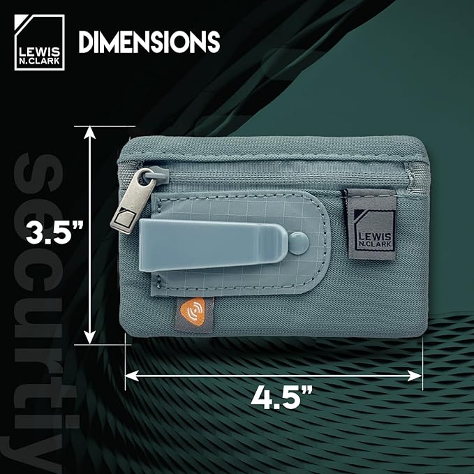 Lewis N. Clark RFID Blocking Hidden Clip Stash Money Belt Travel Pouch + Credit Card/Id Holder for Women & Men, Charcoal, One Size - Image 2