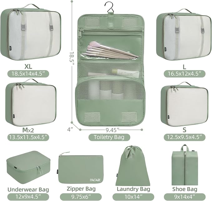 BAGAIL 6 Set/8 Set/10 Set Packing Cubes Various Sizes Packing Organizer for Travel Accessories Luggage Carry On Suitcase - Image 2