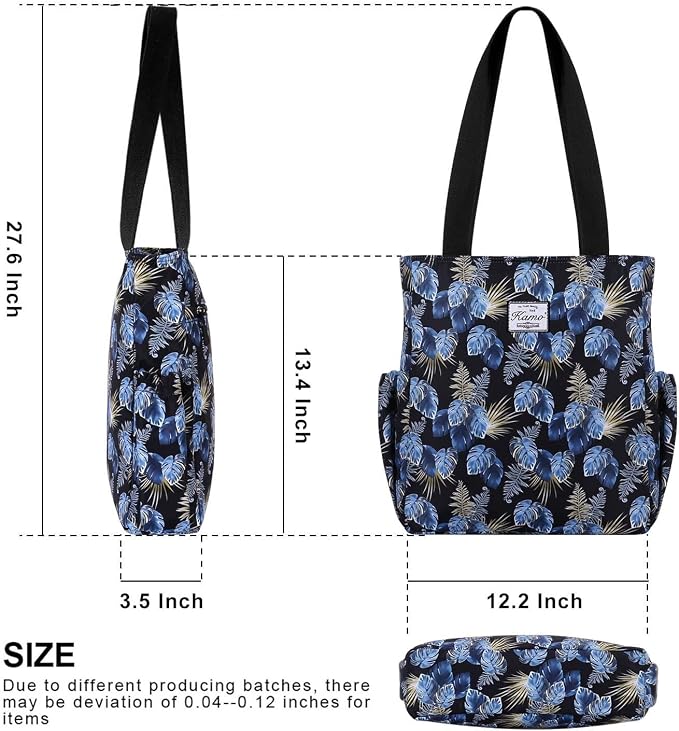 KAMO Floral Tote Bag - Waterproof Lightweight Handbags Travel Shoulder Bag for Hiking Yoga Gym Swimming Travel Beach - Image 3