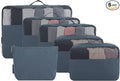 6 Set Travel Packing Cubes, Water-Repellent Nylon Luggage Organizer Bags for Suitcase, Carry-on, Home Storage, Lightweight and Durable (6, Blue, Sollid) by Unknown