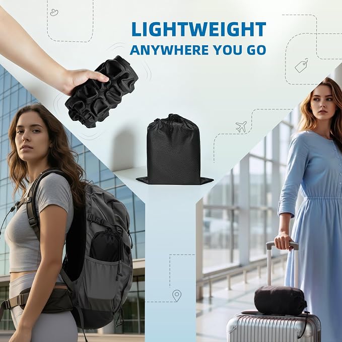 Inflatable Seat Cushion, Airplane Seat Cushion for Long Flights, Travel Cushion for Pressure Relief, Ergonomic Car Seat Cushion Without Air Pump, Air Cushion Seat for Wheelchair, Travel - Image 7