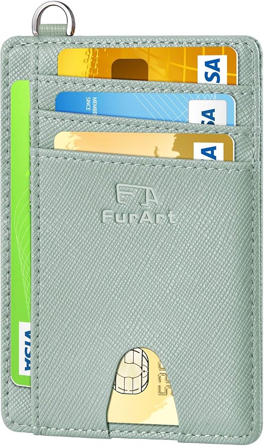 FurArt Slim Minimalist Wallet RFID Credit Card Holder for Men | slim minimalist compact rfid id window thin by FurArt