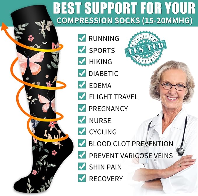 3 Pack Medical Compression Sock-Compression Sock For Women and Men Circulation -Best for Running,Nursing,Athletic Sports - Image 5