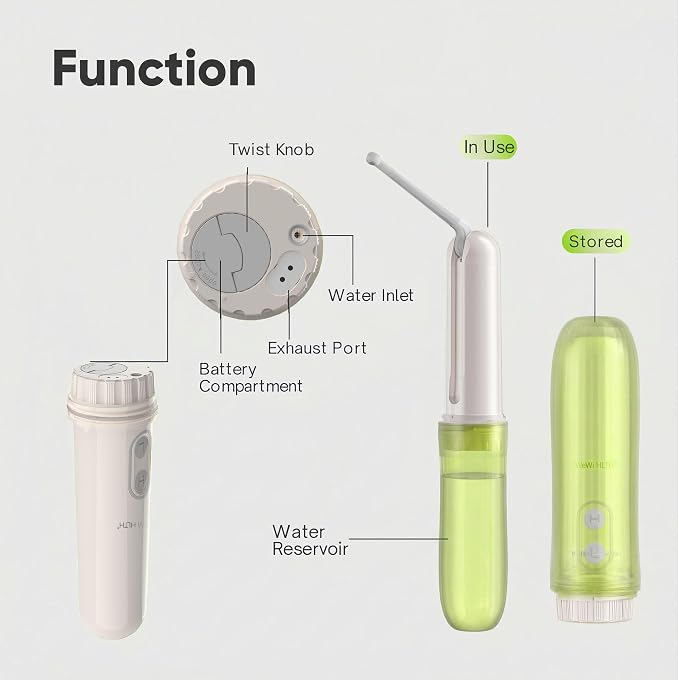 Portable Electric Bidet, Handheld Battery Powered Travel Bidet, Green | 2 Pressure Modes, Waterproof, Foldable, Pocket-Sized, Cordless, Daily Hygiene Cleaning at Home, Camping and Travel - Image 7