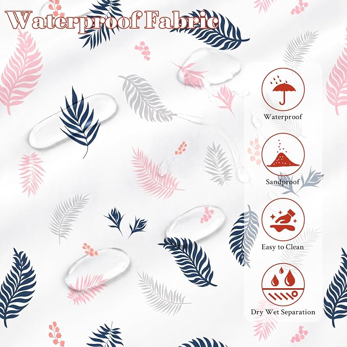 Large Beach Bags for Women, Waterproof Sandproof Beach Tote Bags Swim Pool Bags with Zipper & Wet Pocket Family - Image 4