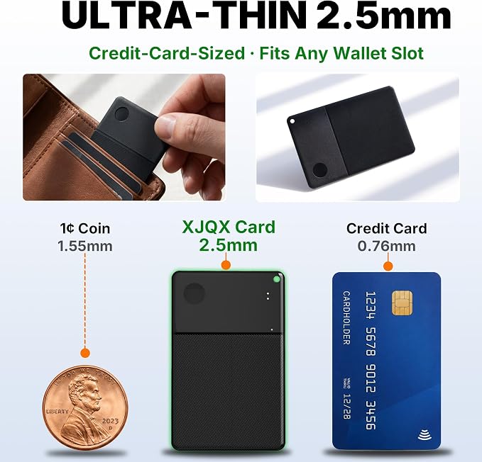 Wallet Tracker Card for Android, Ultra Thin 2.5mm Bluetooth Card Tracker, 5 Year Battery, Loud 115dB Locator for Wallet, Passport, Luggage, Works with Google Find Hub (Android Only) - Image 4