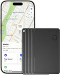 Wallet Tracker Card, Rechargable, Works with Apple Find My, iPhone (iOS Only), Bluetooth Item Locator for Luggage, Bags, Passport, IP68 Waterproof (4 Pack) by Unknown
