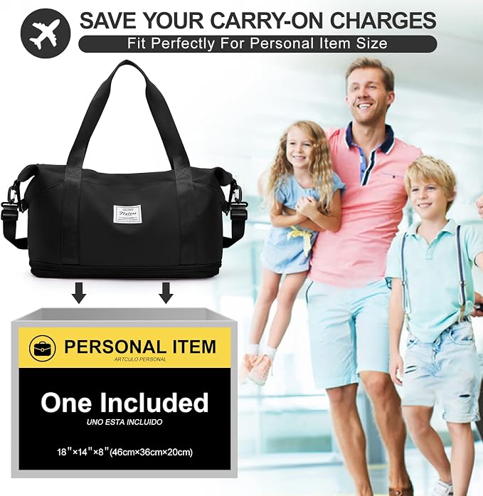 Travel Duffel Bag, Sports Tote Gym Bag, Shoulder Weekender Overnight Bag for Women - Image 5