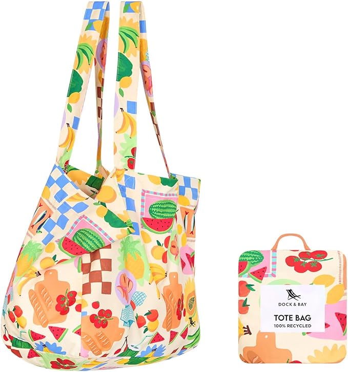 Dock & Bay Everyday Beach Tote Bag - Reusable Carrier Bag for Daily Use - Carries Up to 10kg - 100% Recycled Materials by DockBay