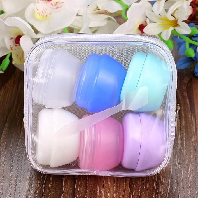 Plastic Small Travel Containers for Toiletries, TSA Approved Leakproof Refillable Cosmetics Makeup Jars with Lids for Cream Gel Paste, 20g/0.7OZ Per Piece, 6 Pieces - Image 7