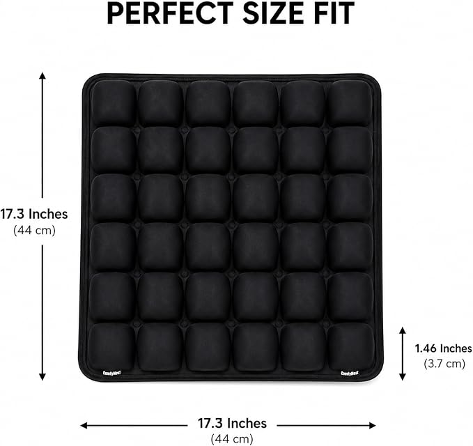 ComfyNest Inflatable Air Cell Seat Cushion for Airplane, Office Chair, Car | wheelchair Seat Cushion for Travel Black - Image 2