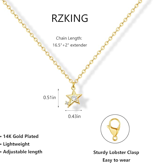 RZKING Golden Necklace for Women, Dainty Butterfly Heart Bow Rose Necklace, Gifts for Best Friend Sister Mom Girlfriend, Graduation Chritmas Birthday Anniversary Thank You Gifts - Image 2