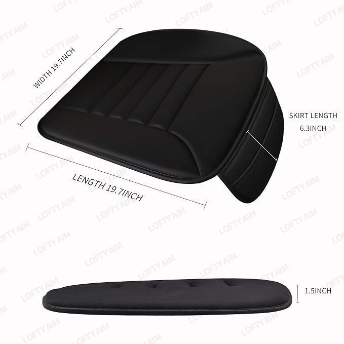 Lofty Aim Car Seat Cushion for Driving, Memory Foam Driver Seat Cushion | Car Seat Cushion for Long Driving, Automotive Seat Cushion for Pain Relief, Car Seat Pillow Fits Most Vehicles, Office, Black - Image 8