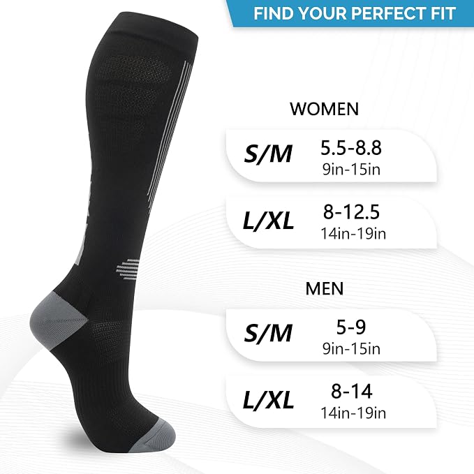 fenglaoda Compression Socks for Women Men 3 Pairs Graduated Compression Support Circulation Socks for Nurses - Image 4