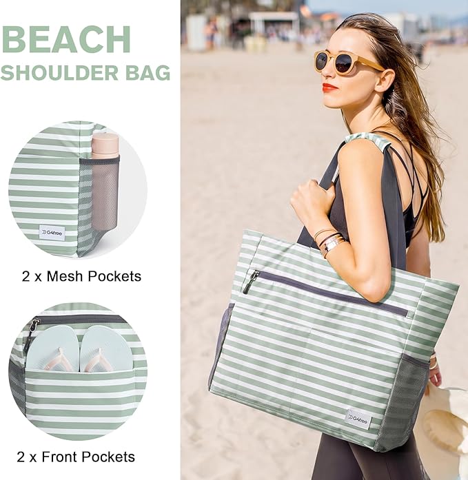 G4Free Beach Bag, Waterproof Sandproof Beach Tote Bag, Large Capacity Foldable for Women - Image 4