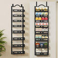 8-Tier Pantry Door Organizer, 2 IN 1 Wall Mount or Over The Door Pantry Organizer, Door Spice Rack with Adjustable Baskets, Over Door Organizer for Kitchen (12.4"W x 5.5"D x 66.1"H,1 Pack, Black) by FREEXPLOYER