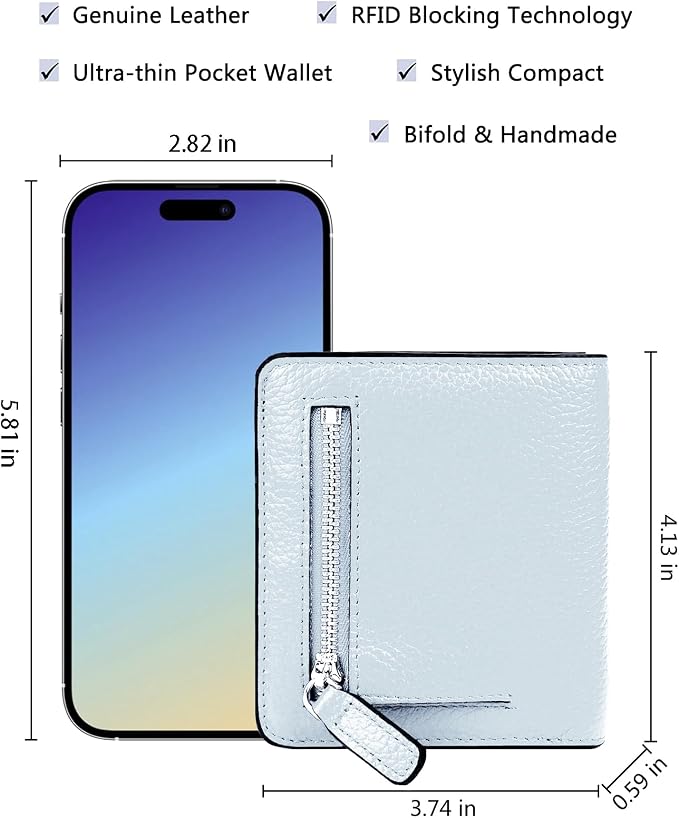 Small Leather Wallet for Women, Ladies Credit Card Holder RFID Blocking Women's Mini Bifold Pocket Purse - Image 5