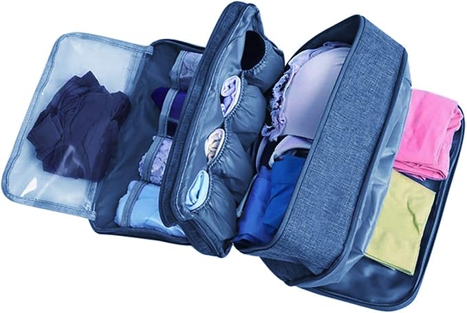 Portable Underwear Bra Storage Bag Waterproof Travel Organizers Multi-Layer Toiletry Packing Cube by Unknown