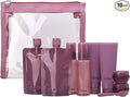 Bliss Travel Bottles Set 10 Piece TSA Approved Leak Proof Refillable | Flexible Silicone Squeeze Containers Hold Shampoo, Conditioner, Lotion & Skincare, Durable Build Makes Packing Mess-Free by Bliss