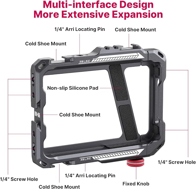 ULANZI Smartphone Video Rig with Handle LINO Filmmaking Case Aluminum Alloy | Phone Video Stabilizer Grip Tripod Mount for Video Maker Videographer with Cold Shoe for iPhone 16 15 Mini Pro Max 8 Plus - Image 7
