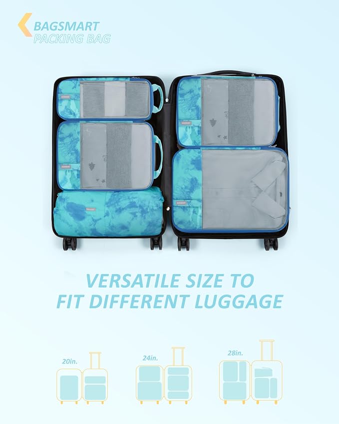 BAGSMART Compression Packing Cubes for Travel Essentials | 14 Set /6 Set /4 Set/2 Set, Lightweight, Durable - Image 4