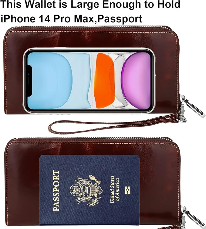 Small Compact Women Wallet RFID Blocking Genuine Leather Bifold Purse with ID Windows - Image 5