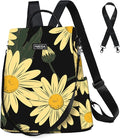 Backpack Purse for Women - Travel Anti-Theft Backpacks Nylon Waterproof Daypack College Bookbag Shoulder Bag Sunflower | Hidden Back Zipper Opening, Compact Travel Size,Summer Sunflower Purse, Daypack for College Work, Fits 13-inch laptop by Fmeida