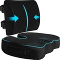 Back&Seat Cushion,Chair Cushions,Lumbar Back Support Pillow,Black/X-Large | Breathable Memory Foam Back Support Pillow, Portable Airplane Seat Cushion for Travel, Computer Desk, Wheelchair, Driving by TushGuardSeatCushonsPillows
