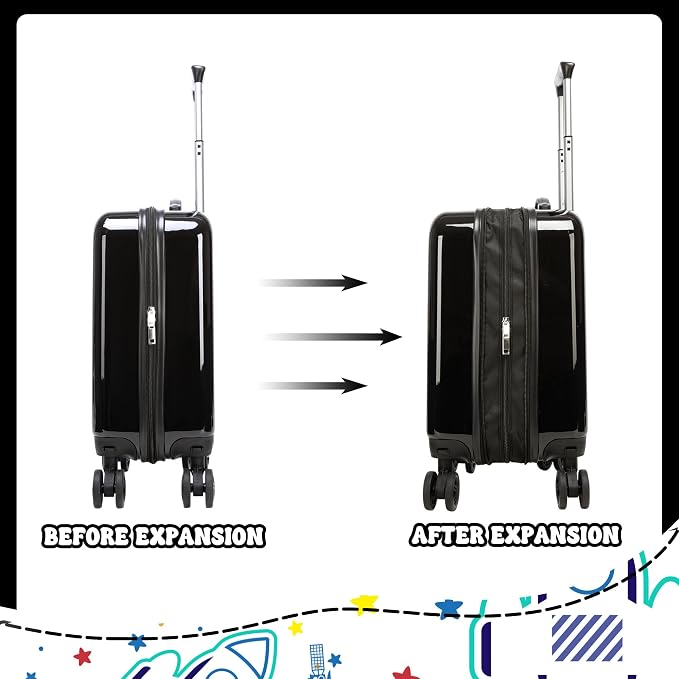 Kids Carry on Luggage Sets Boys Small Hardshell Suitcases with Wheels Toddler Suitcase Set 2 Piece Neck Pillow Airplane Kid's Traveling Essentials 16 Inches - Image 4